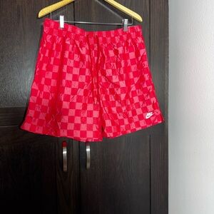 NWT Nike Vibrant Red Checkered Shorts